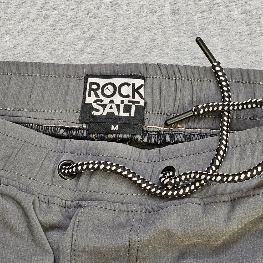 Rock Mens Grey Graphic Cargo Joggers Streetwear Multi Pocket Pants Size M Gym